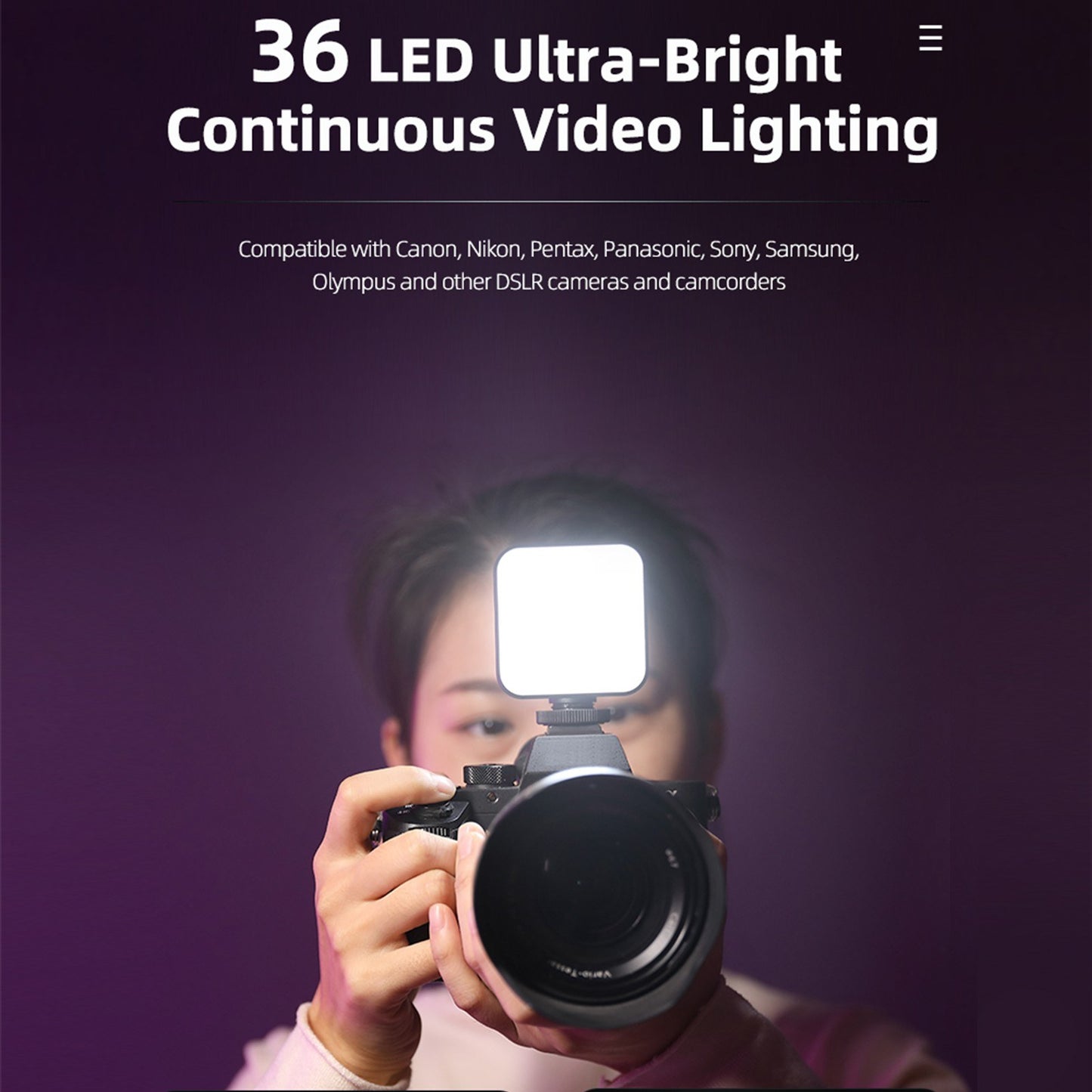 SOONPHO LED Video Light 5600K Photography Lighting Video Conference Lighting with Clip 1/4 Thread Port Cold Shoe