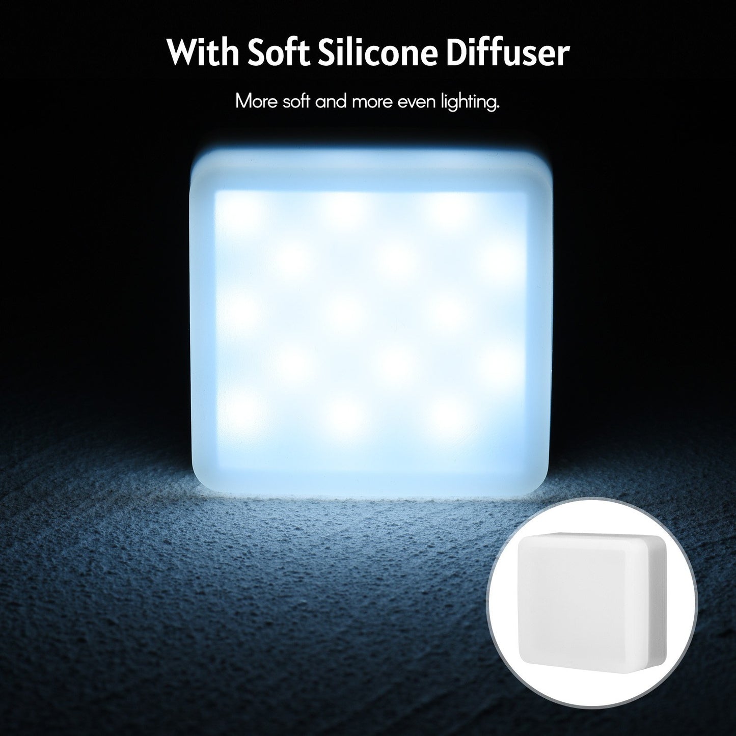 Andoer YY202 Bi-Color Pocket LED Video Light Built-in Battery 2500K-8500K Dimmable Photography Conference Fill Light with Silicone Diffuser Mini Ballhead Adapter