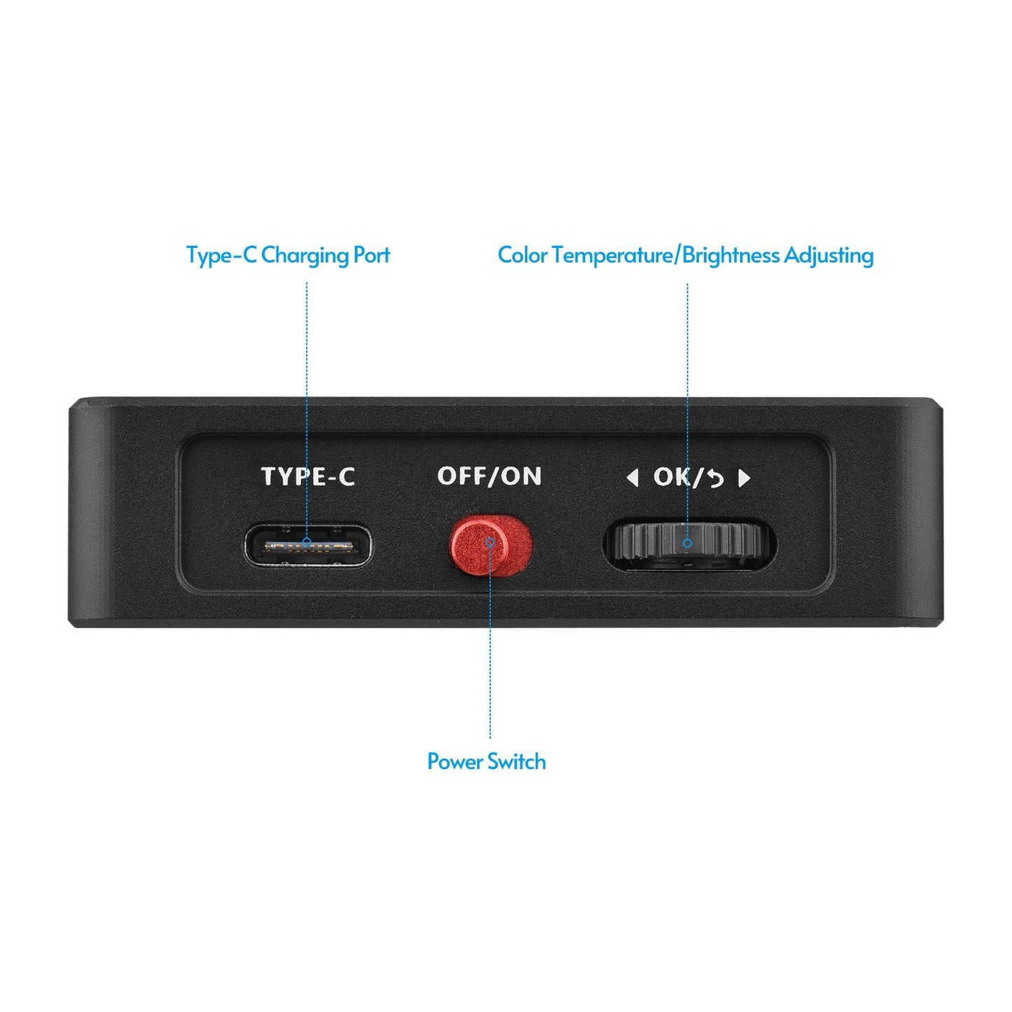 Andoer YY202 Bi-Color Pocket LED Video Light Built-in Battery 2500K-8500K Dimmable Photography Conference Fill Light with Silicone Diffuser Mini Ballhead Adapter