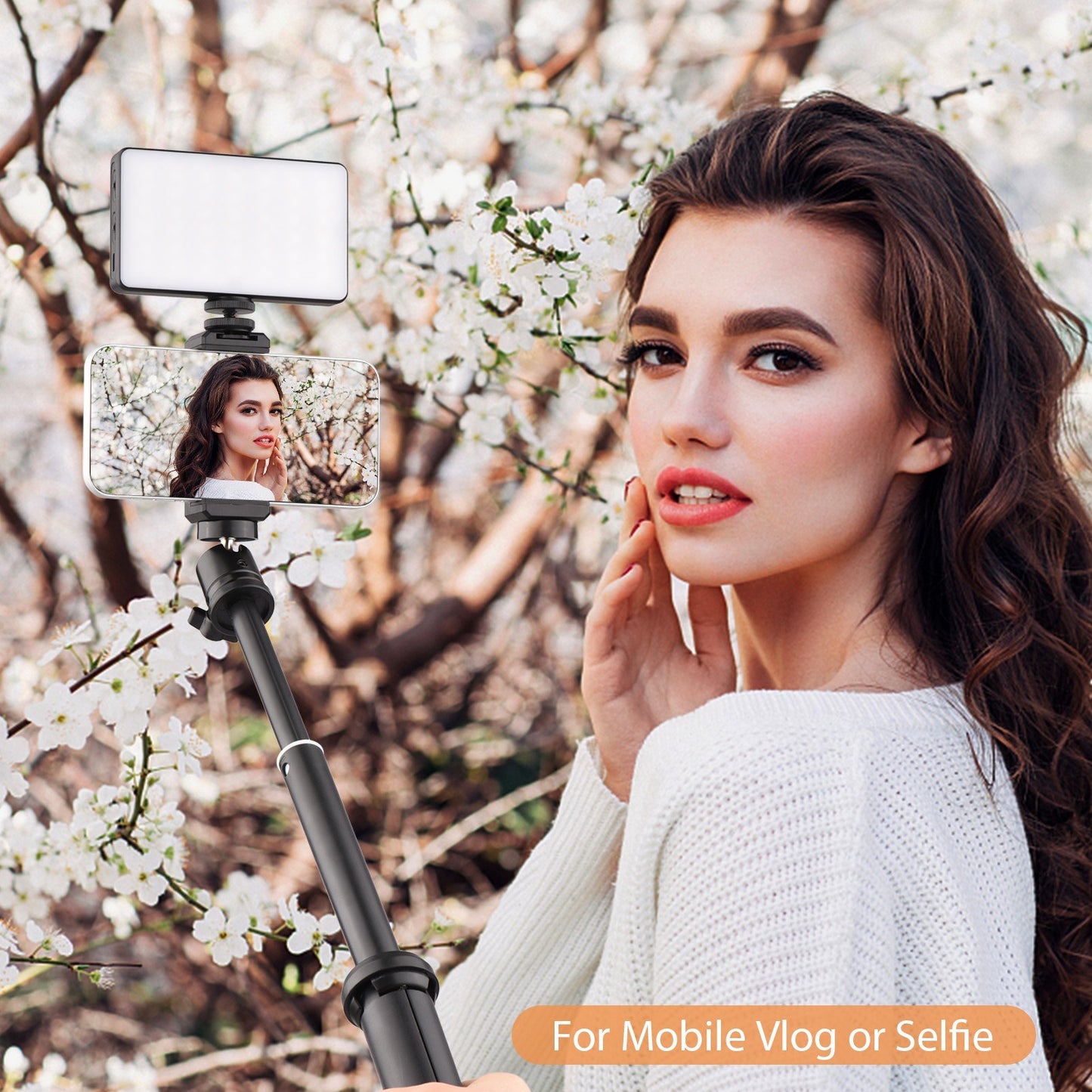 Andoer W140 RGB Video Conference Lighting Kit with Tripod Stand, LED Light 2500-9000K Dimmable CRI 95+ Laptop Light