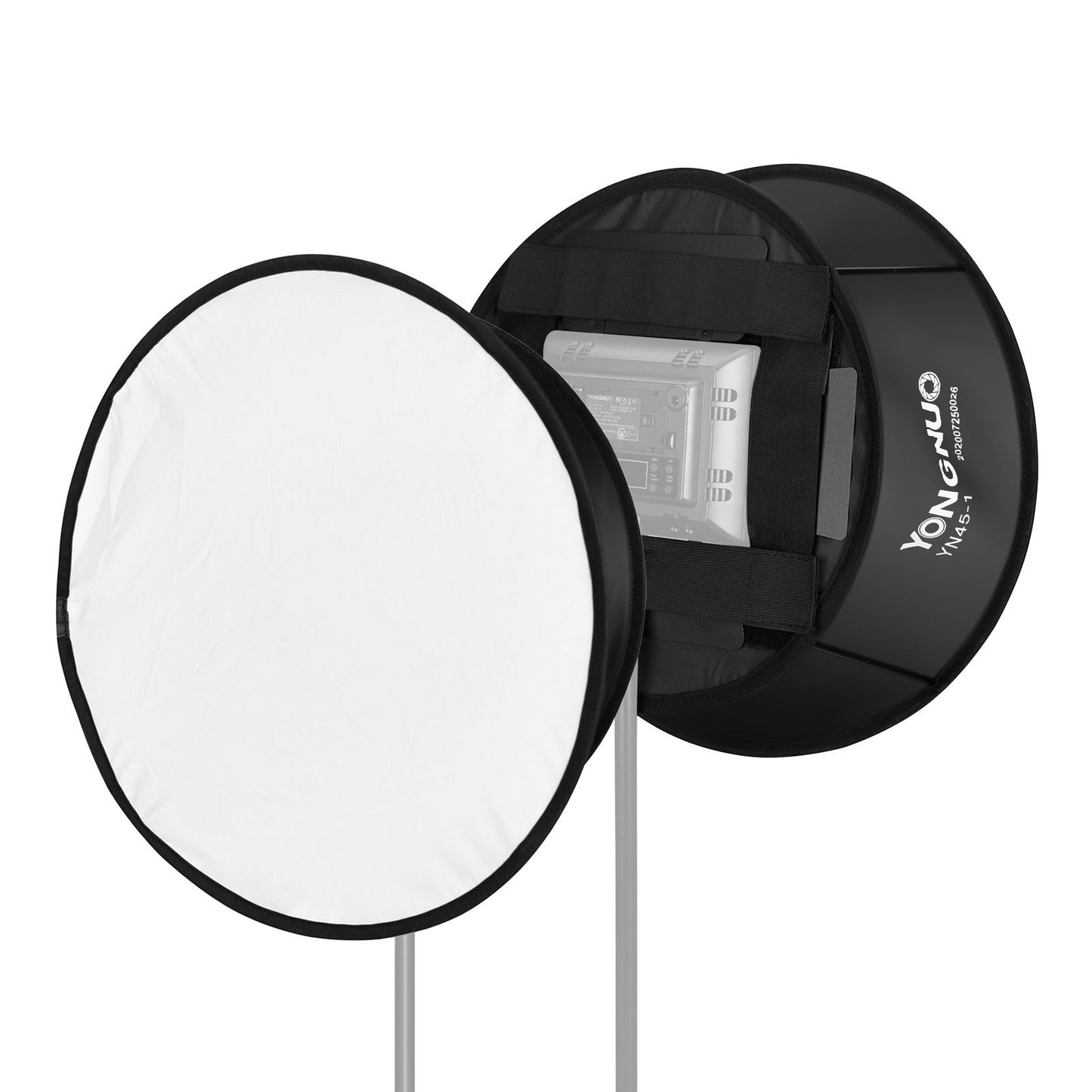 YONGNUO YN45-1 45cm/18in Portable Round Softbox for YONGNUO YN300/YN300 II/ YN300 III/ YN300 IV LED Video Light, Collapsible Softbox Diffuser Phototgraphy Accessories