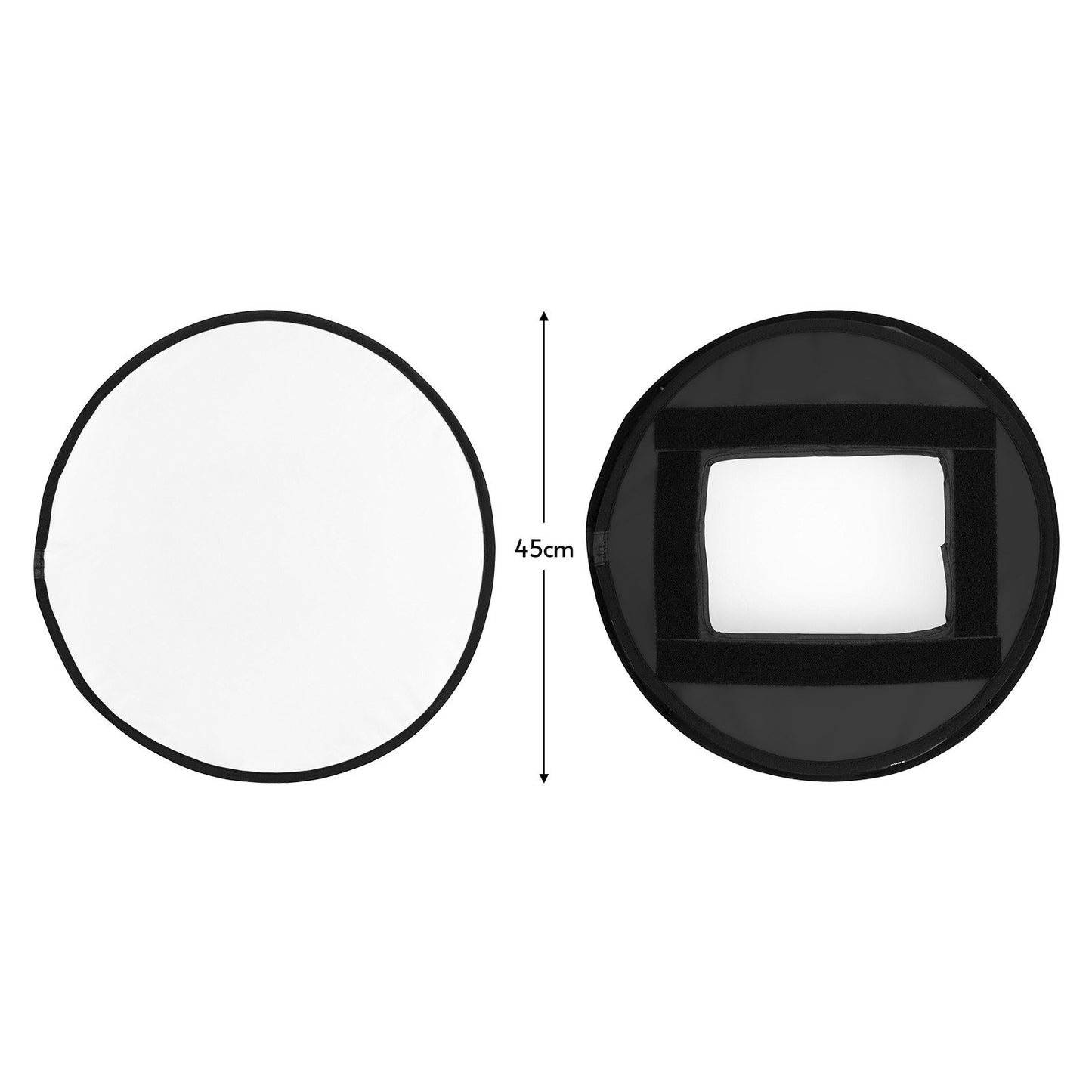 YONGNUO YN45-1 45cm/18in Portable Round Softbox for YONGNUO YN300/YN300 II/ YN300 III/ YN300 IV LED Video Light, Collapsible Softbox Diffuser Phototgraphy Accessories