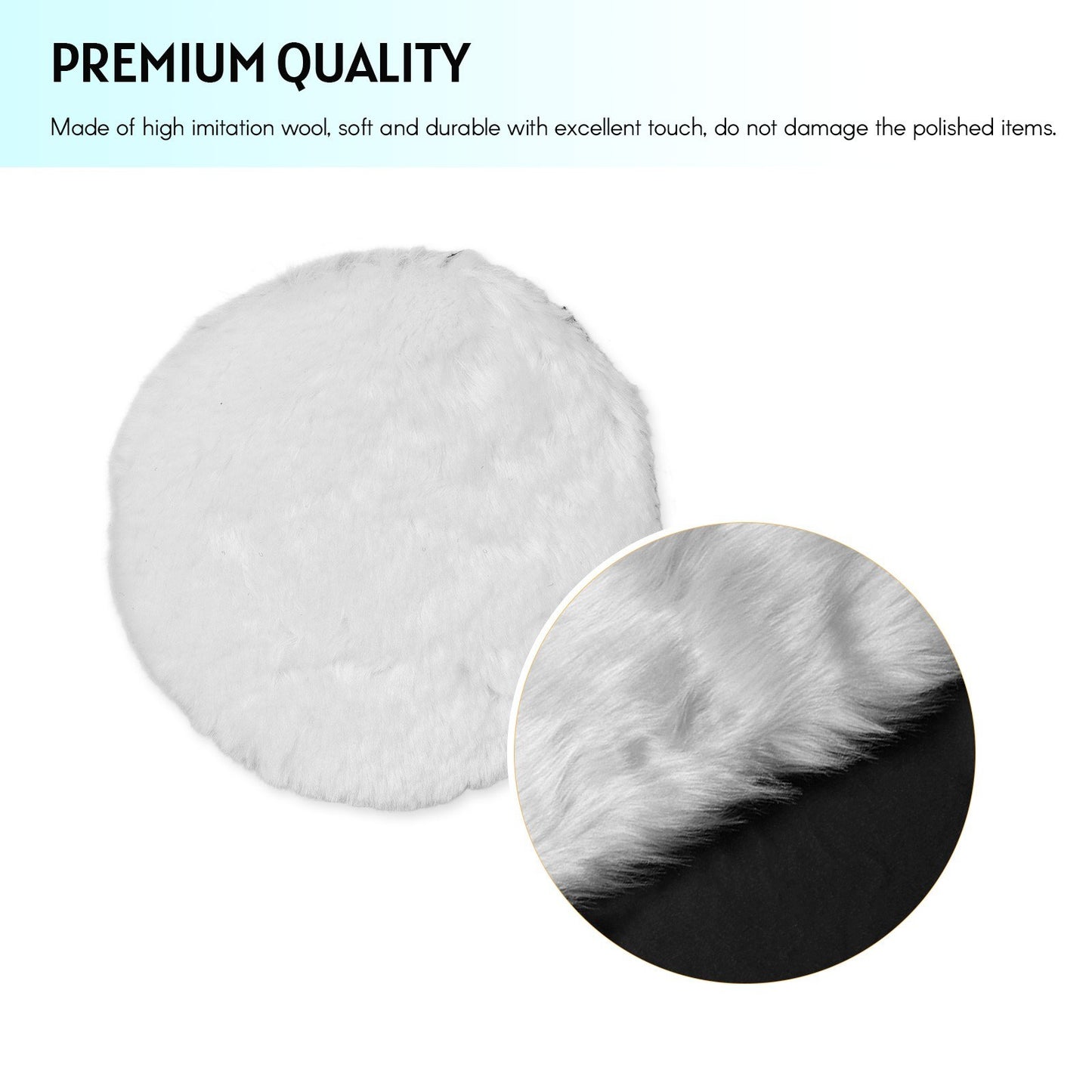 6 Pcs 6 Inch Wool Polishing Pads Polishing Buffing Wheel with M14 Drill Adapter