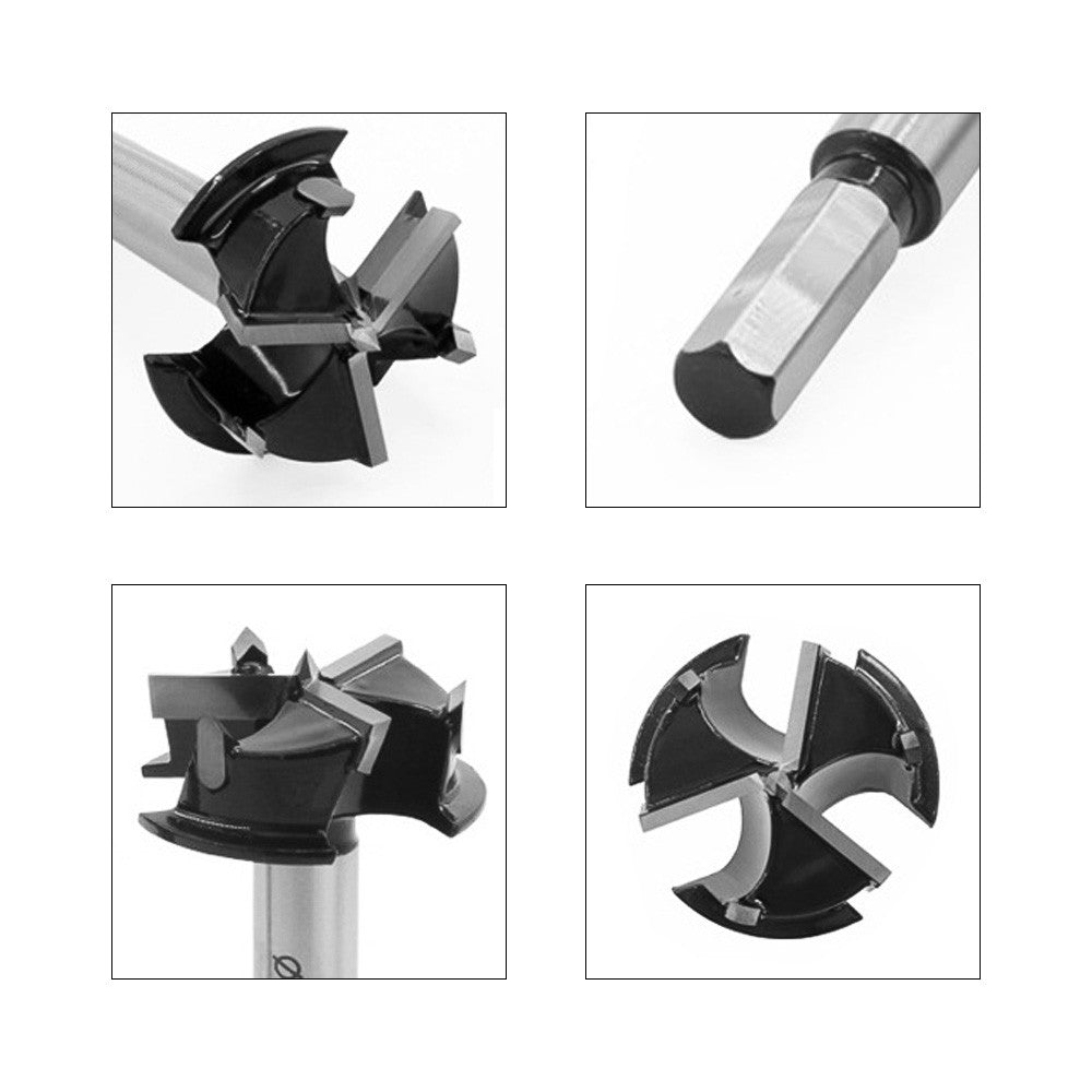 9mm Shank Cemented Carbide 35mm Forstner Bit Woodworking Wood Plastic Drilling Hole Opener Tool