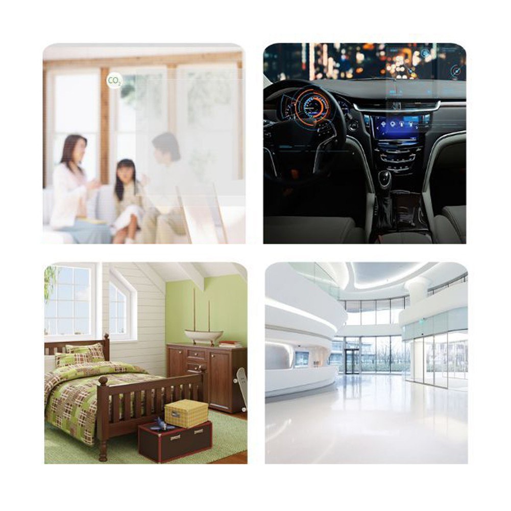 6 In 1 PM2.5 PM10 HCHO TVOC CO CO2 Multifunctional Air Quality Detector LCD Screen Display Air Quality Tester - Black