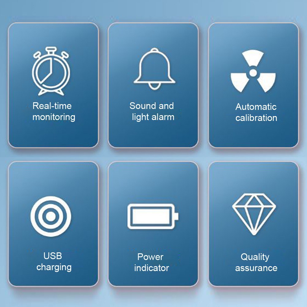 6 In 1 PM2.5 PM10 HCHO TVOC CO CO2 Multifunctional Air Quality Detector LCD Screen Display Air Quality Tester - White