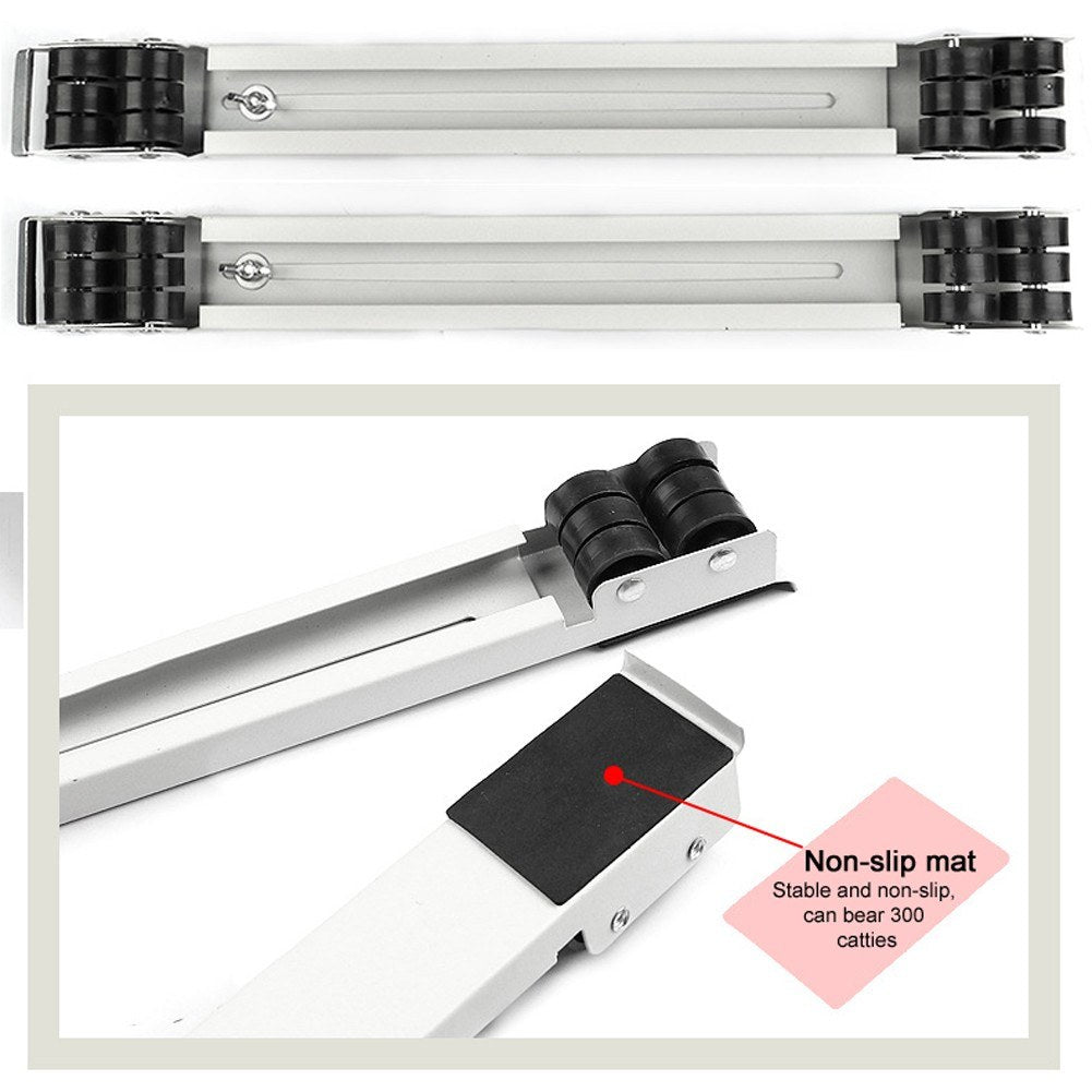 1 Set Home Household Refrigerator Movable Adjustable Stand Moving Base 24-Wheels Roller Bracket
