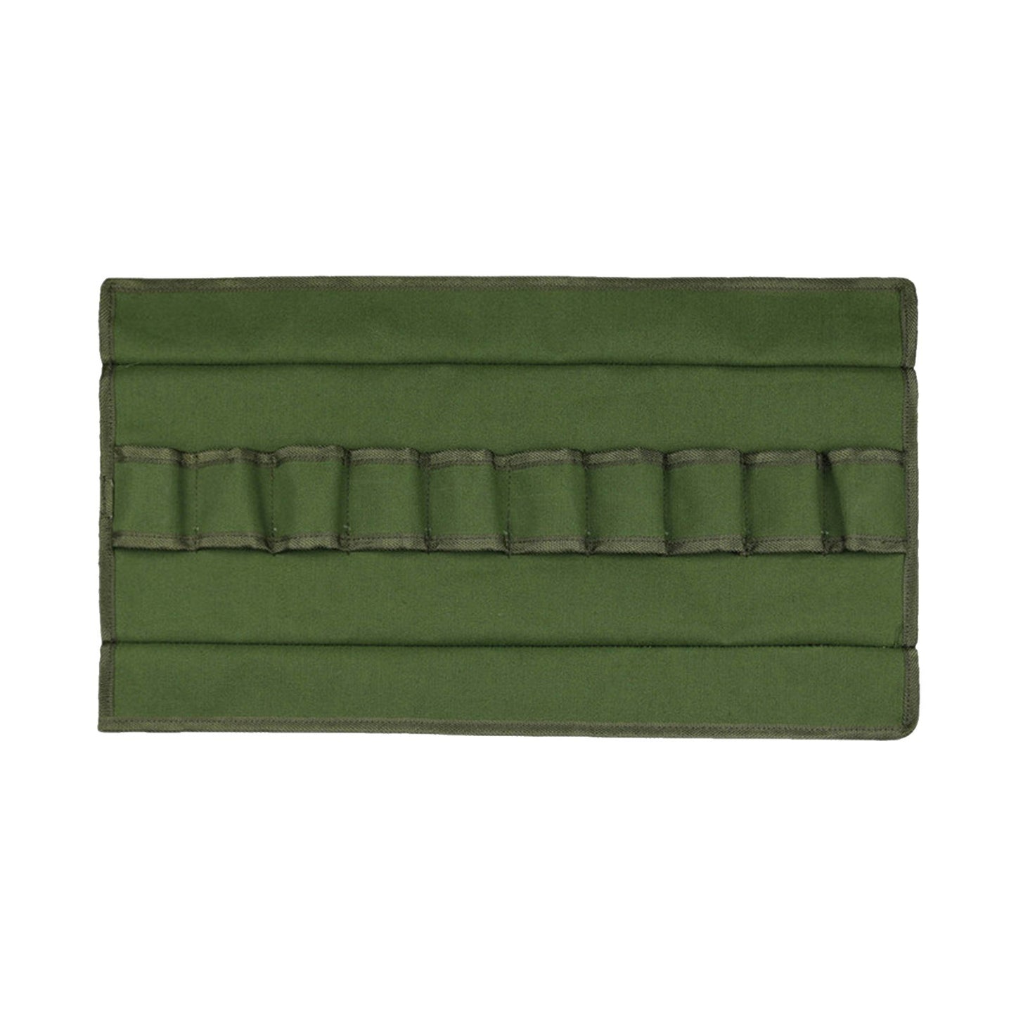 Tool Roll Bag Multi-Purpose Tool Roll Up Bag Canvas Garden Bag Organizer Bucket with 10 Pockets - Army Green