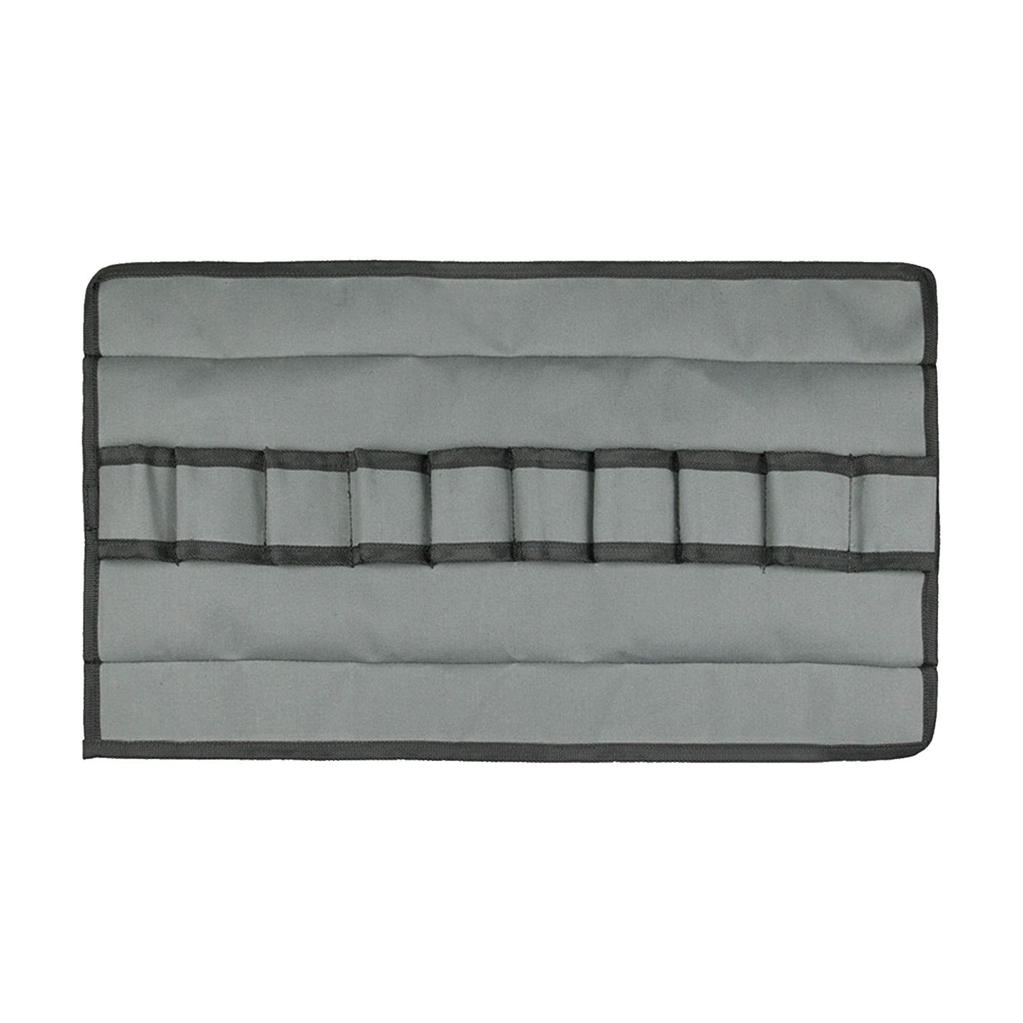 Tool Roll Bag Multi-Purpose Tool Roll Up Bag Canvas Garden Bag Organizer Bucket with 10 Pockets - Grey