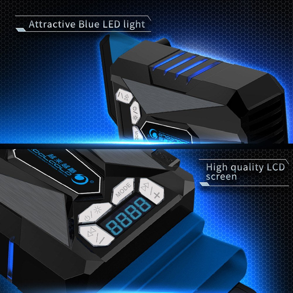 COOLCOLD K29 Laptop Fan Cooler Intelligent Temperature Control External Gaming Cooling Pad with Breathing Light