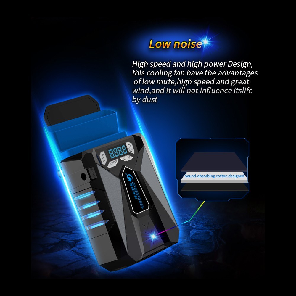 COOLCOLD K29 Laptop Fan Cooler Intelligent Temperature Control External Gaming Cooling Pad with Breathing Light
