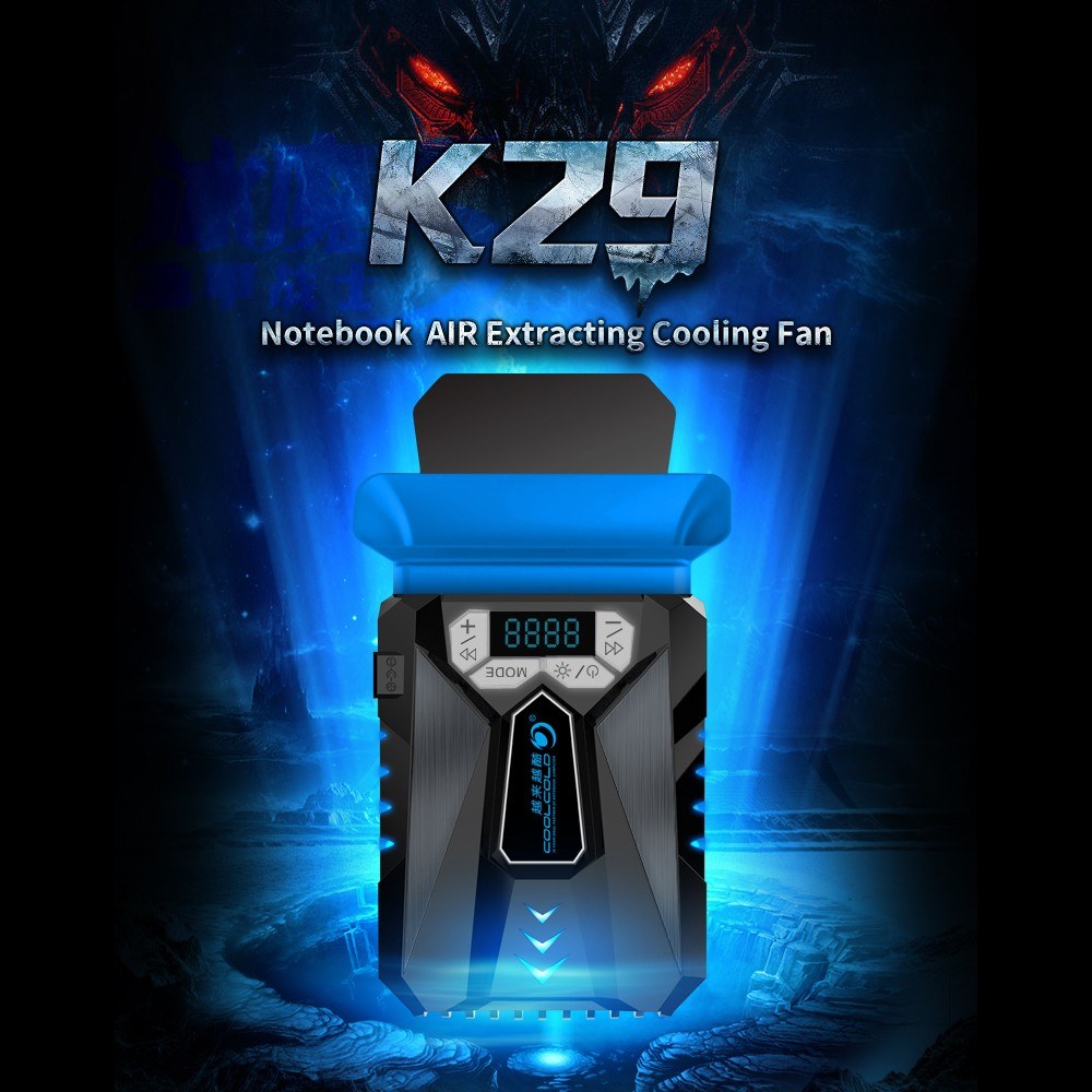 COOLCOLD K29 Laptop Fan Cooler Intelligent Temperature Control External Gaming Cooling Pad with Breathing Light