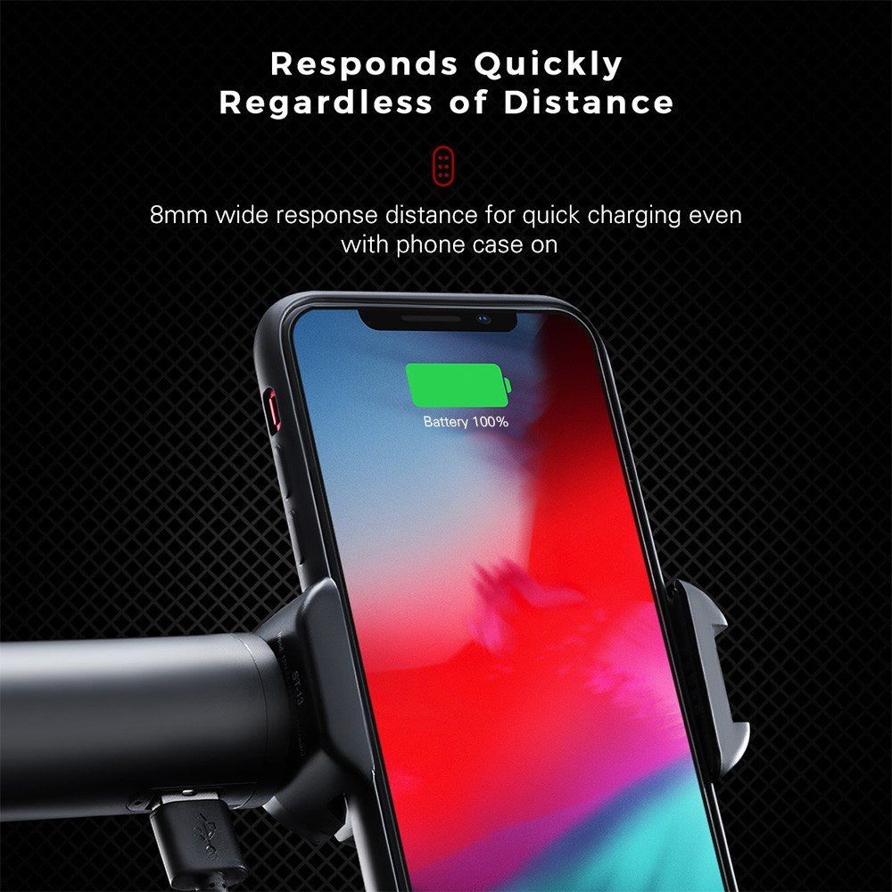 ULANZI ST-13 Quick-Grip Wireless Charging Holder Clamp with 1/4 Screw Cold Shoe Mount for Microphone LED Video Light