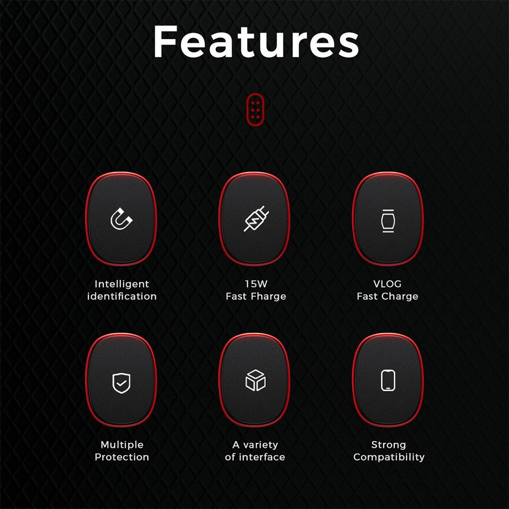 ULANZI ST-13 Quick-Grip Wireless Charging Holder Clamp with 1/4 Screw Cold Shoe Mount for Microphone LED Video Light