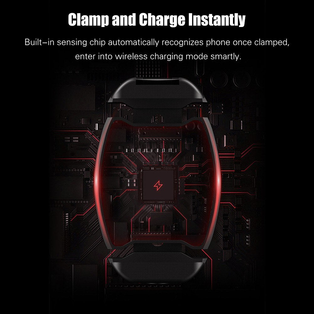 ULANZI ST-13 Quick-Grip Wireless Charging Holder Clamp with 1/4 Screw Cold Shoe Mount for Microphone LED Video Light