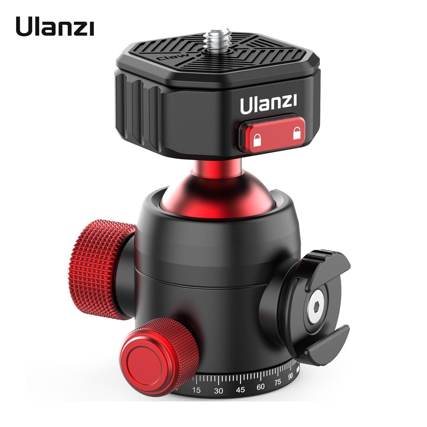 Uniqkart U100 Tripod Head Quick Release Plate Metal 360-degree Panoramic Ball Head with Cold Shoe Mount, 20KG Loading Capacity