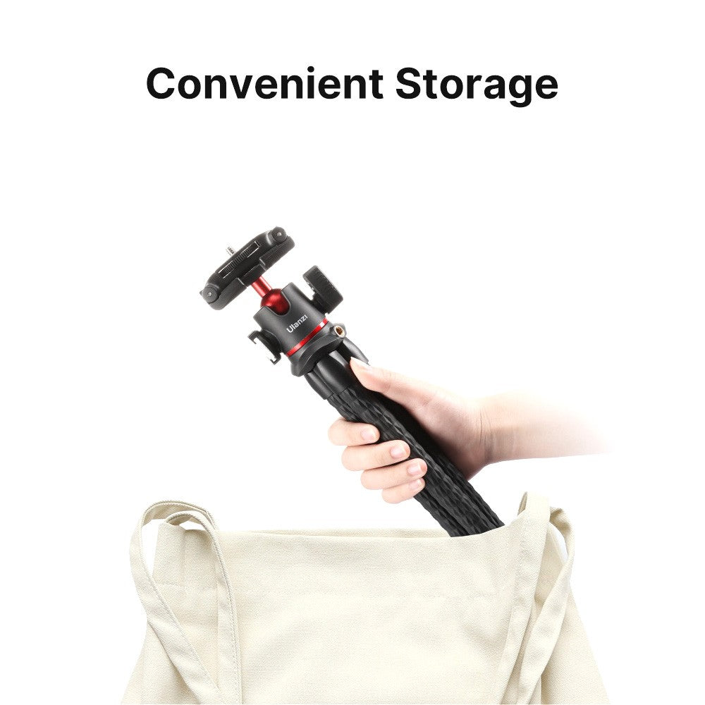 Uniqkart MT-33 Flexible Octopus Camera Tripod Stand with Cold Shoe Mount 360-degree Rotatable Panoramic Ball Head