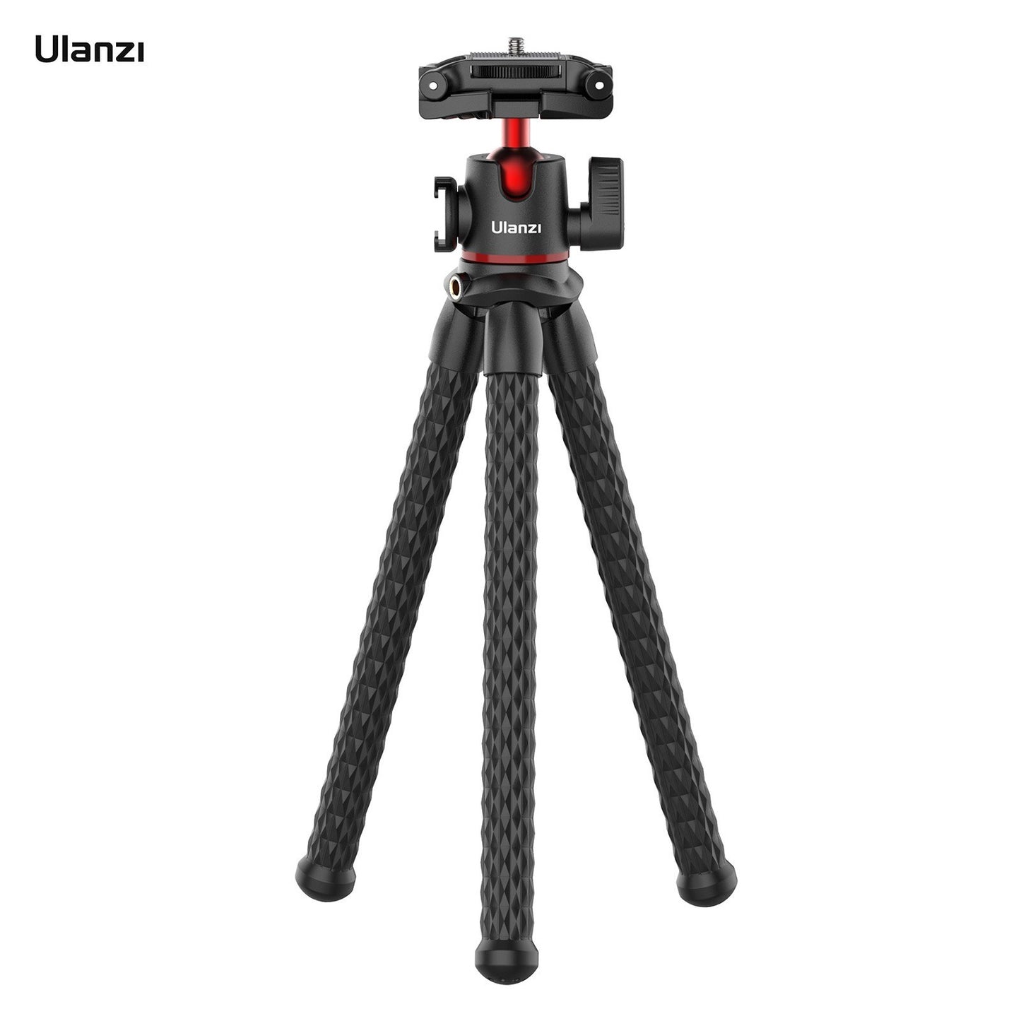 Uniqkart MT-33 Flexible Octopus Camera Tripod Stand with Cold Shoe Mount 360-degree Rotatable Panoramic Ball Head