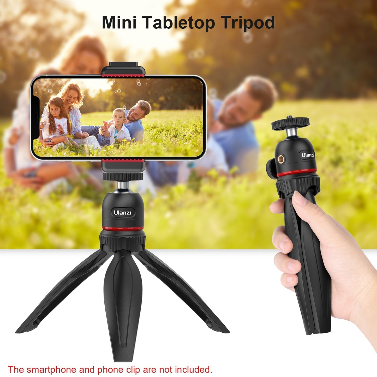 Uniqkart MT-17 Camera Tripod Stand Holder Desktop Tabletop Stand with 1/4 Inch Screw for DSLR Action Camera Mobile Phone