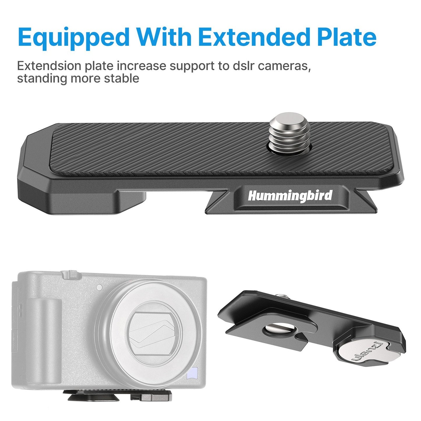 Uniqkart R078 28cm/11in Selfie Stick Tripod 3-level Extendable 2-in-1 PC Selfie Stick Stand with Quick Release Ball Head for DSLR Smartphone