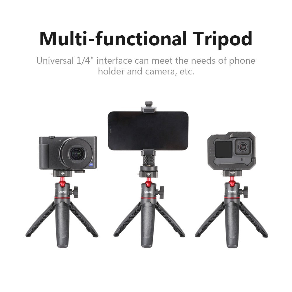 Uniqkart R078 28cm/11in Selfie Stick Tripod 3-level Extendable 2-in-1 PC Selfie Stick Stand with Quick Release Ball Head for DSLR Smartphone