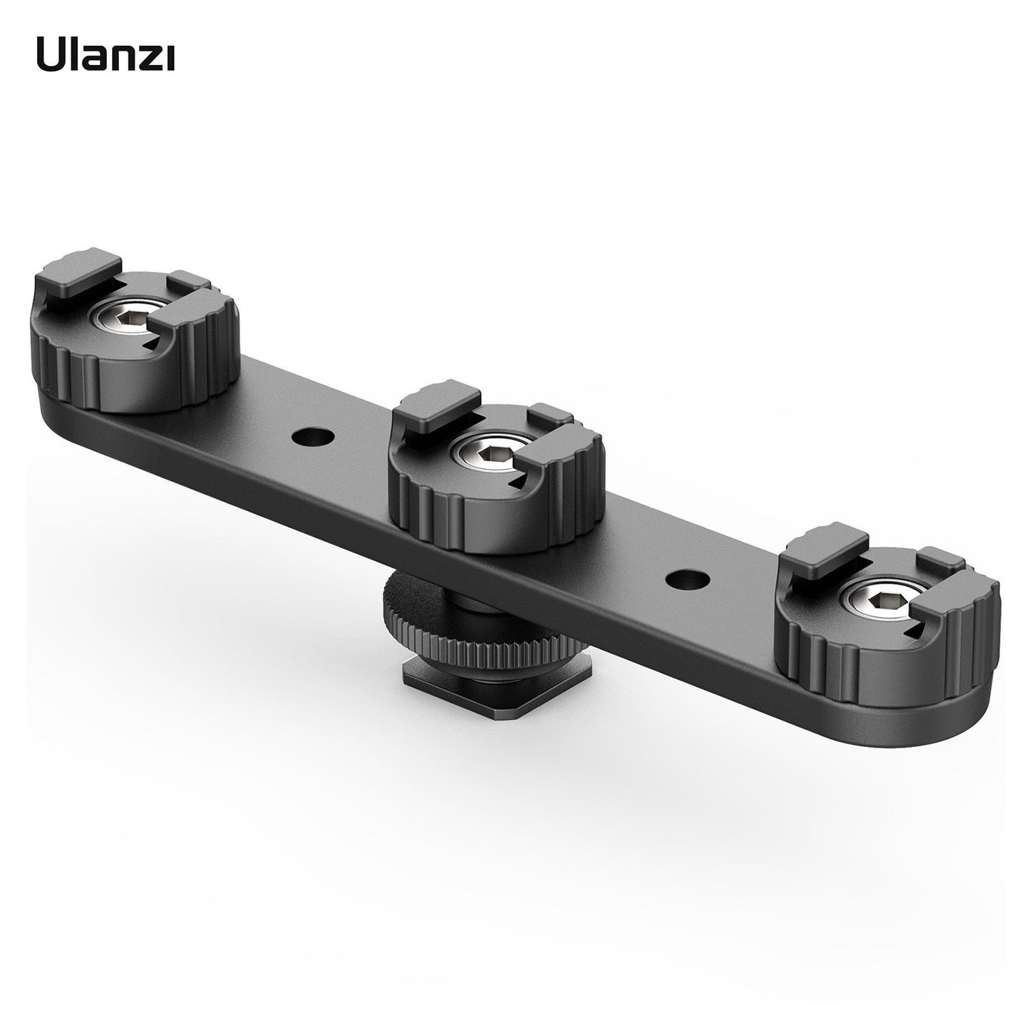 Uniqkart PT-23 Cold Shoe Bracket Extension Bar with 3 Cold Shoe Mounts 180 Degree Rotatable Vlog Accessories Kits