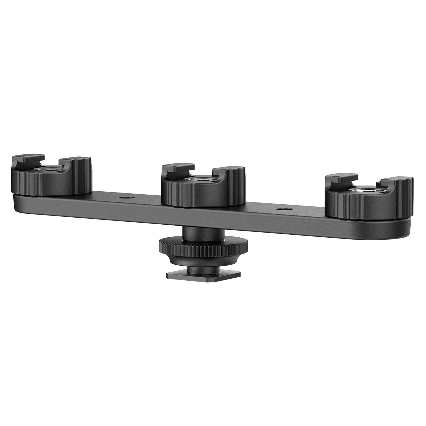 Uniqkart PT-23 Cold Shoe Bracket Extension Bar with 3 Cold Shoe Mounts 180 Degree Rotatable Vlog Accessories Kits