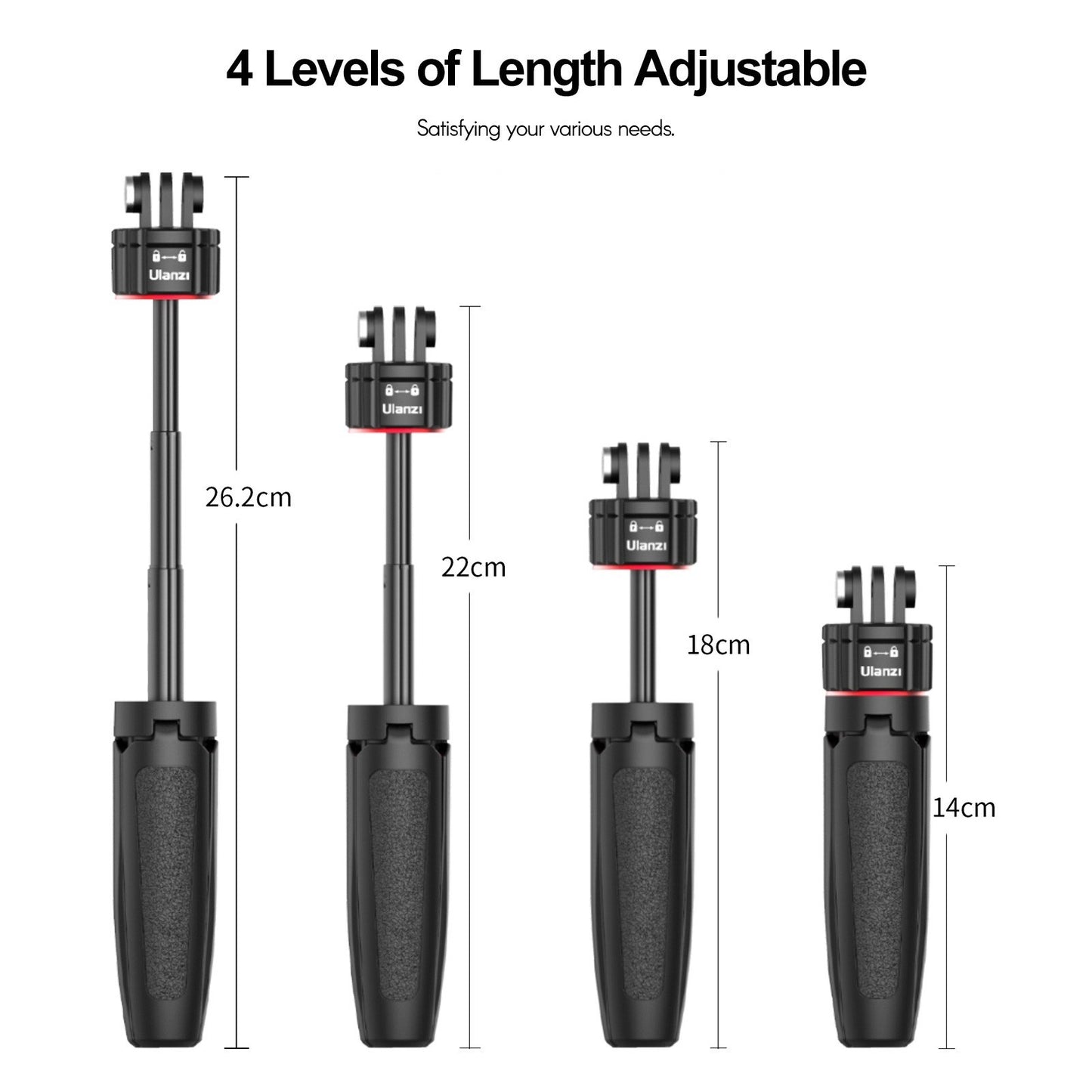 ULANZI MT-31 Portable Desktop Mini Tripod Stand Selfie Stick Handle with Magnetic Absorption Base Screw for Action Camera Video Camcorder