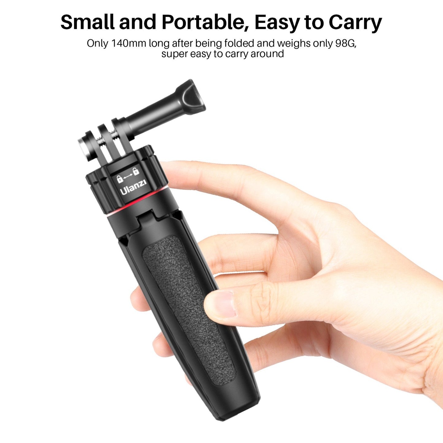 ULANZI MT-31 Portable Desktop Mini Tripod Stand Selfie Stick Handle with Magnetic Absorption Base Screw for Action Camera Video Camcorder