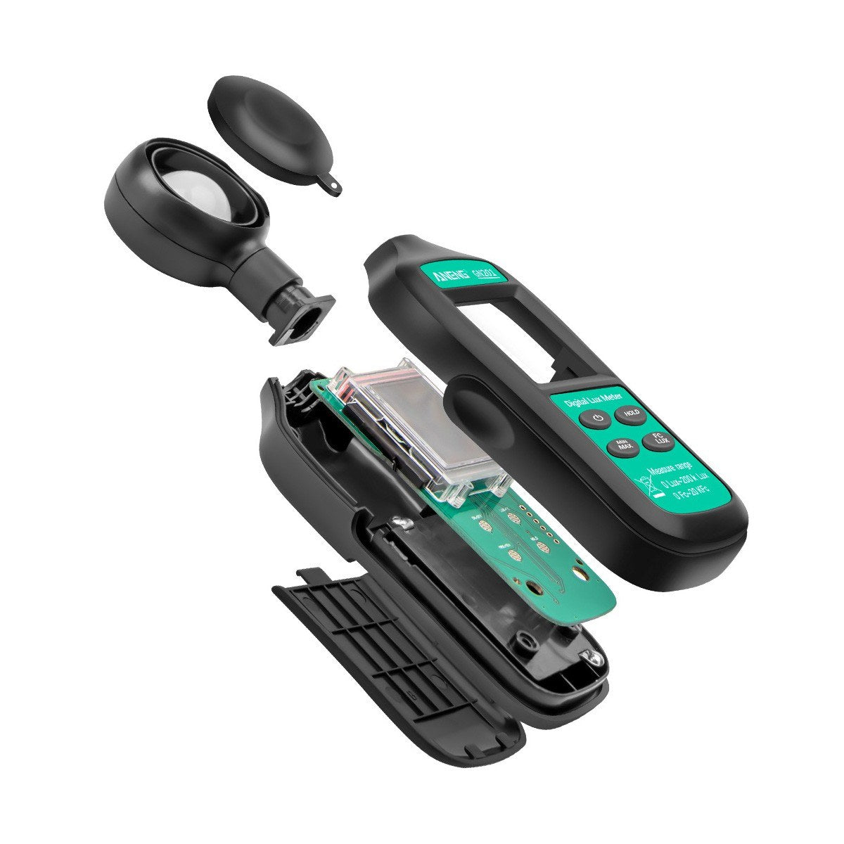 Aneng GN201 Mini Digital Lux Meter 0-20,0000 Digital Illuminance Light Meter LCD Display for Homes Agriculture Warehouses Farms