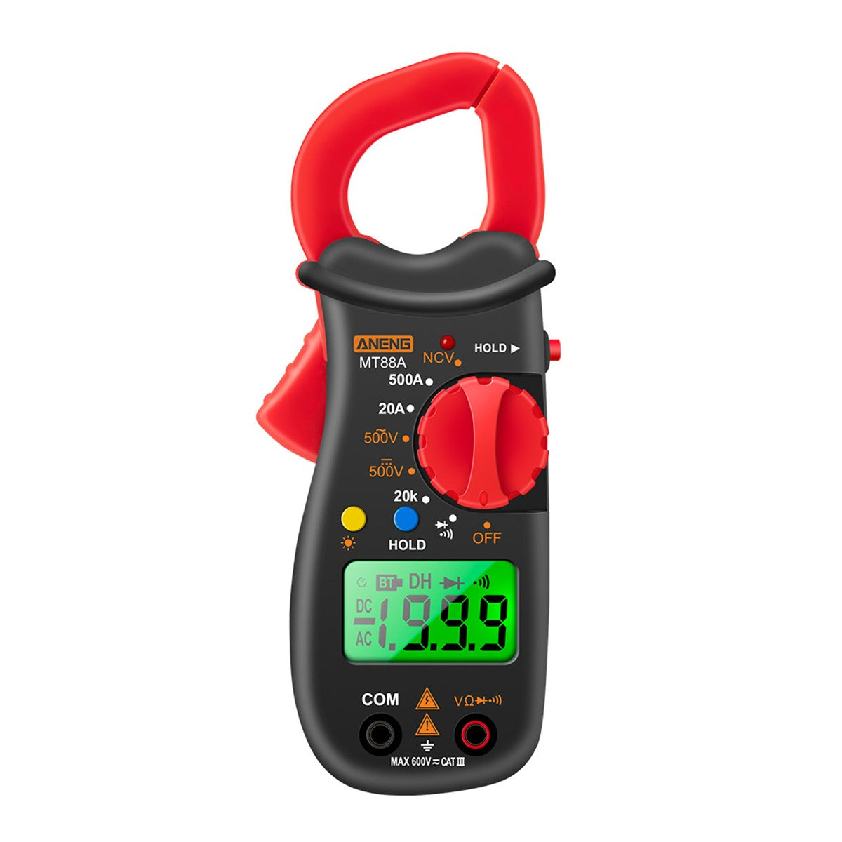 Aneng MT88A Digital Clamp Meter 1999 Counts Multimeter Voltage Tester Auto-ranging with AC/DC Voltage AC Current Resistance
