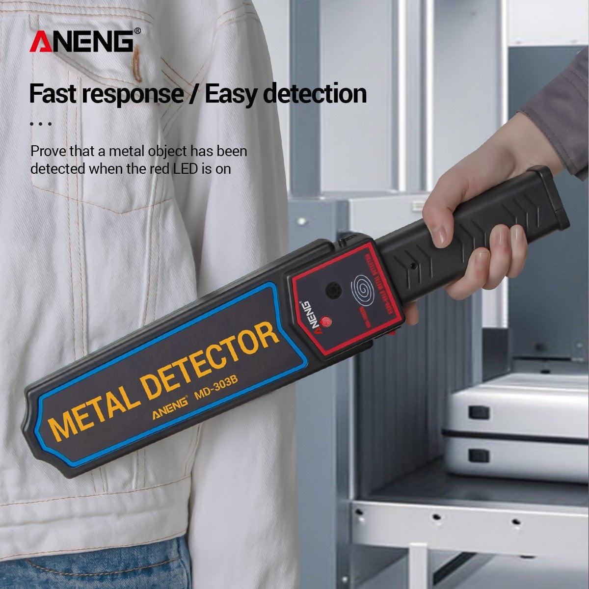 Aneng MD-303B Metal Detector High Accuracy Detecting Metal Finder for Treasure Hunt Safety Inspection Tool