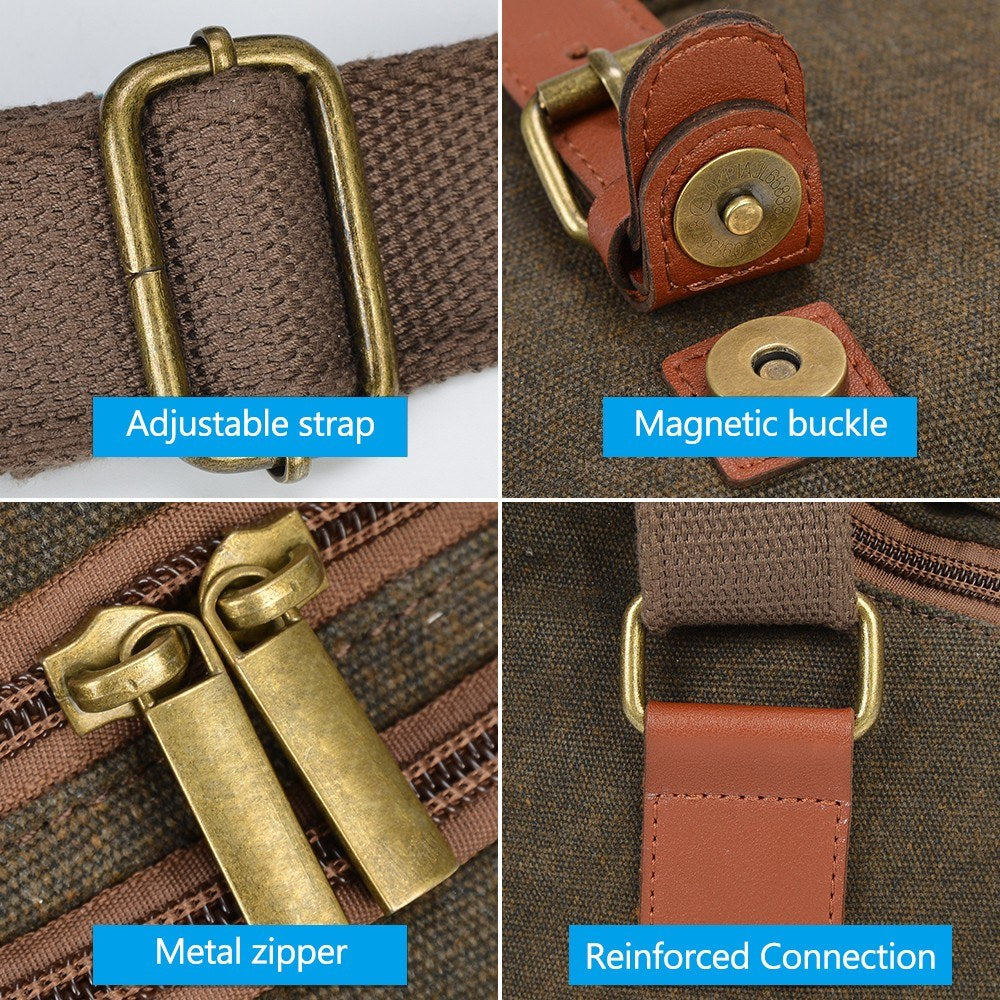 Canvas Shoulder Camera Bag Protective Case Fits 1 Camera 1 Lens for Nikon Canon Sony DSLR Mirrorless Camera and Lens