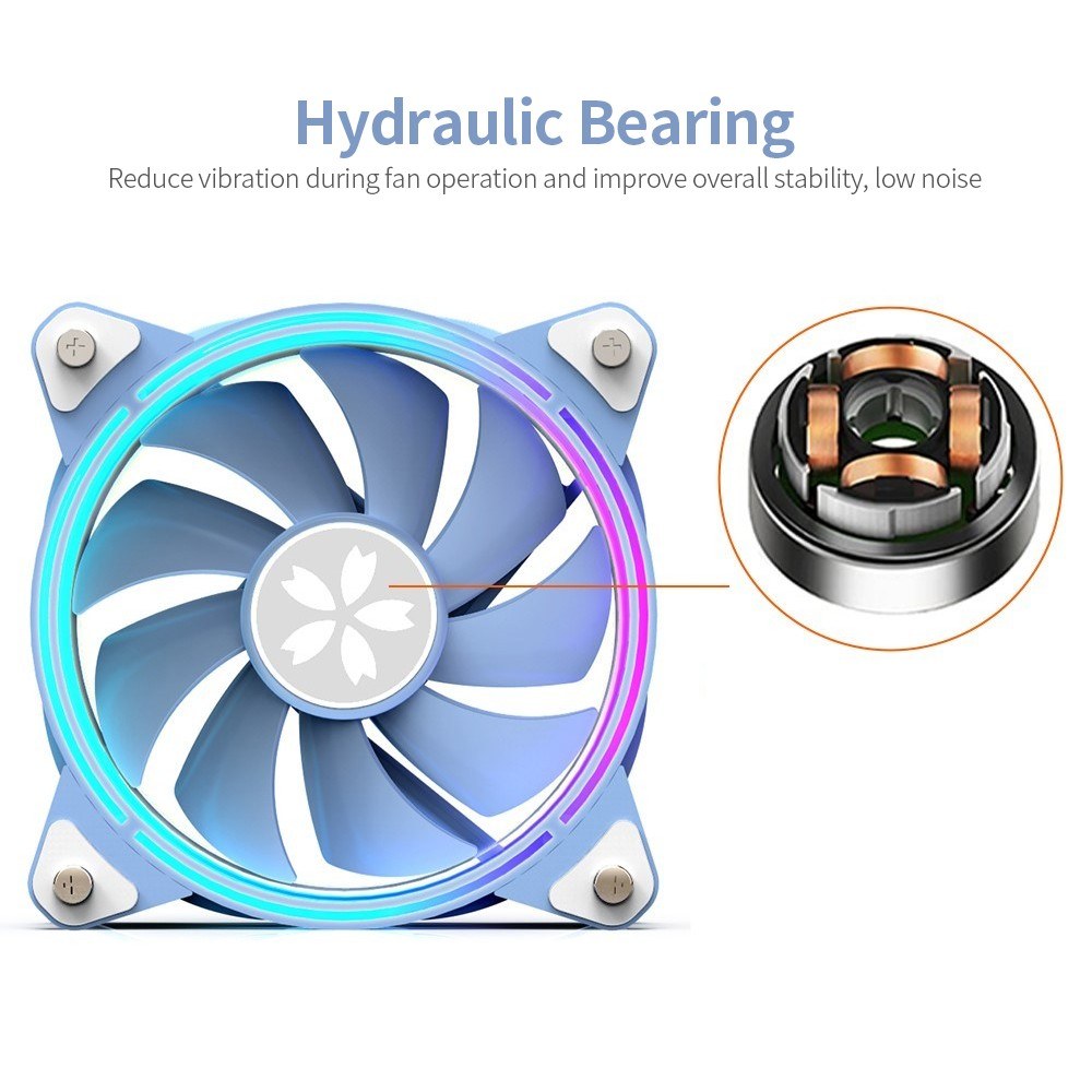 YESTON Computer Case Radiator Large Wind Volume Small Size 12cm Cooling Fan Hydraulic 4Pin Fan Plug 1800RPM Fan Speed Support ARGB Motherboard Synchronization