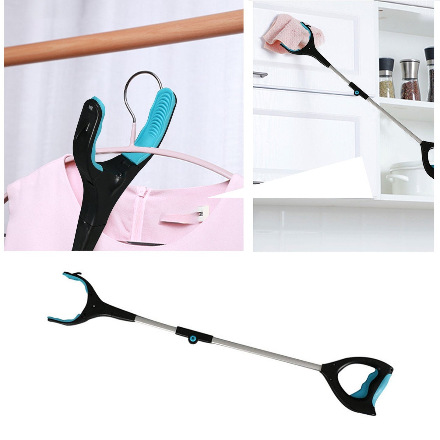 Strong Magnetism Pick Up Stick 90 Degrees Rotating Clamping Heads Gripping Foldable Grabber Tool