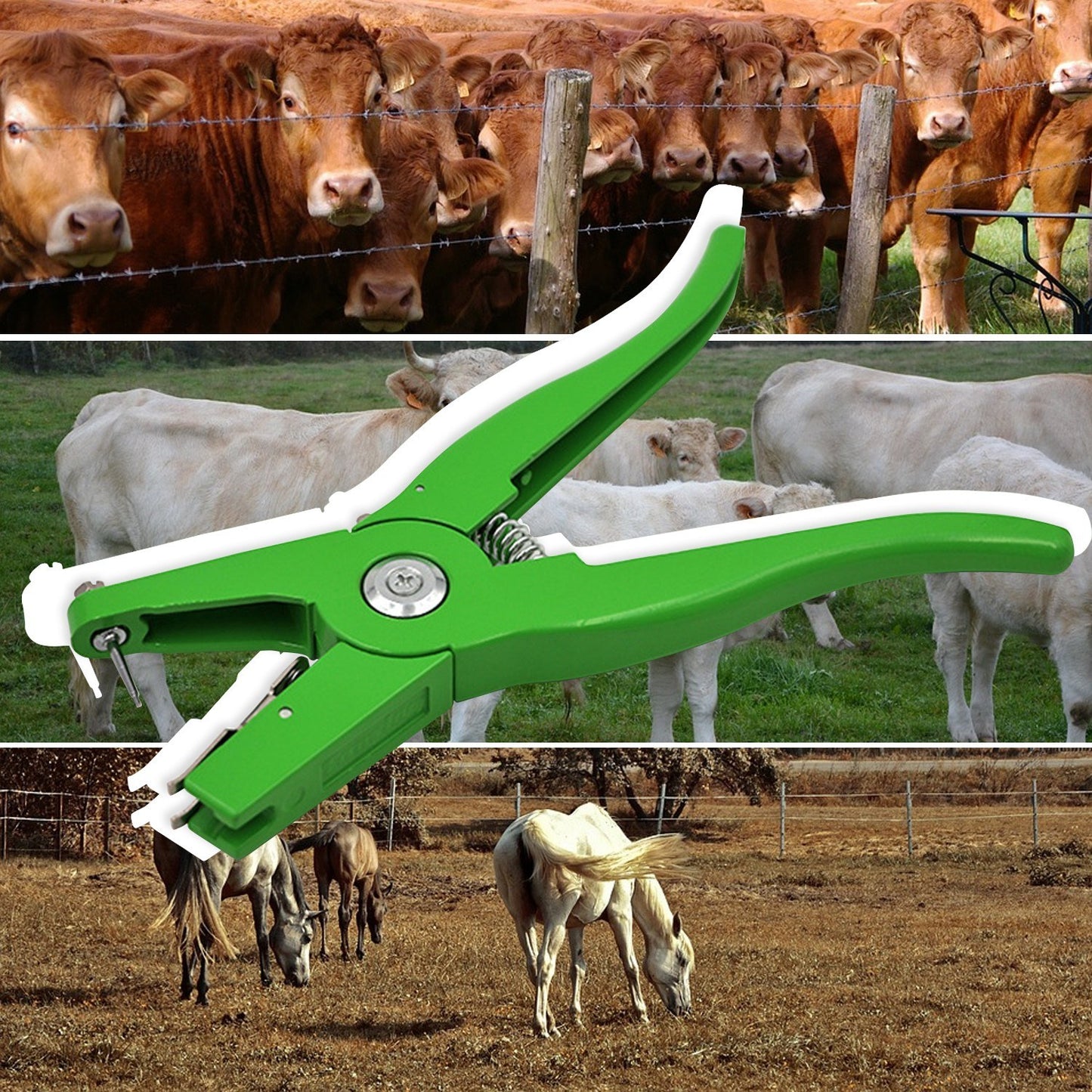 Goat Sheep Pig Cow Ear Tag Pliers Livestock Animal Ear Tag Tool Tagger Aluminium Alloy Ear Tag Puncher