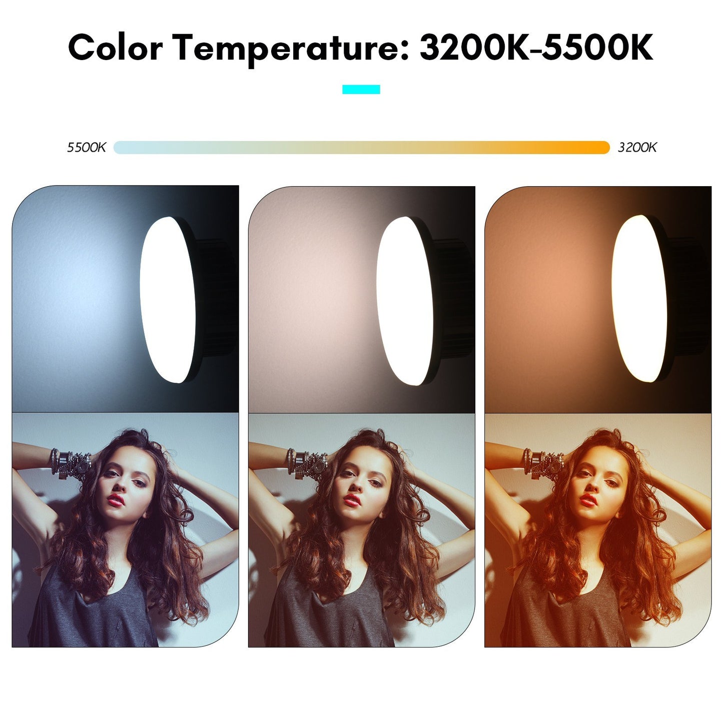 Tabletop Photography LED Lighting Kit with Durable 150W Light Bulb Dimmable 3200K-5500K + E27 Lamp Socket + Desktop Stand + Remote Control for Home Studio Photography - EU Plug