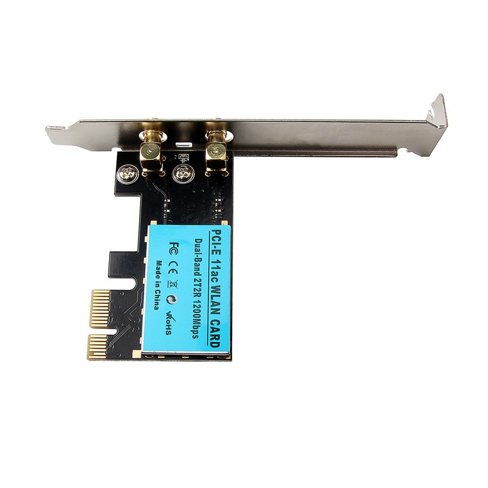 WiFi Card PCI-E Wireless AC 1200Mbps Dual Band Network Card WiFi Receiver Transmitter Network Signal Intensifier for Desktop PC Gaming - Lake Blue