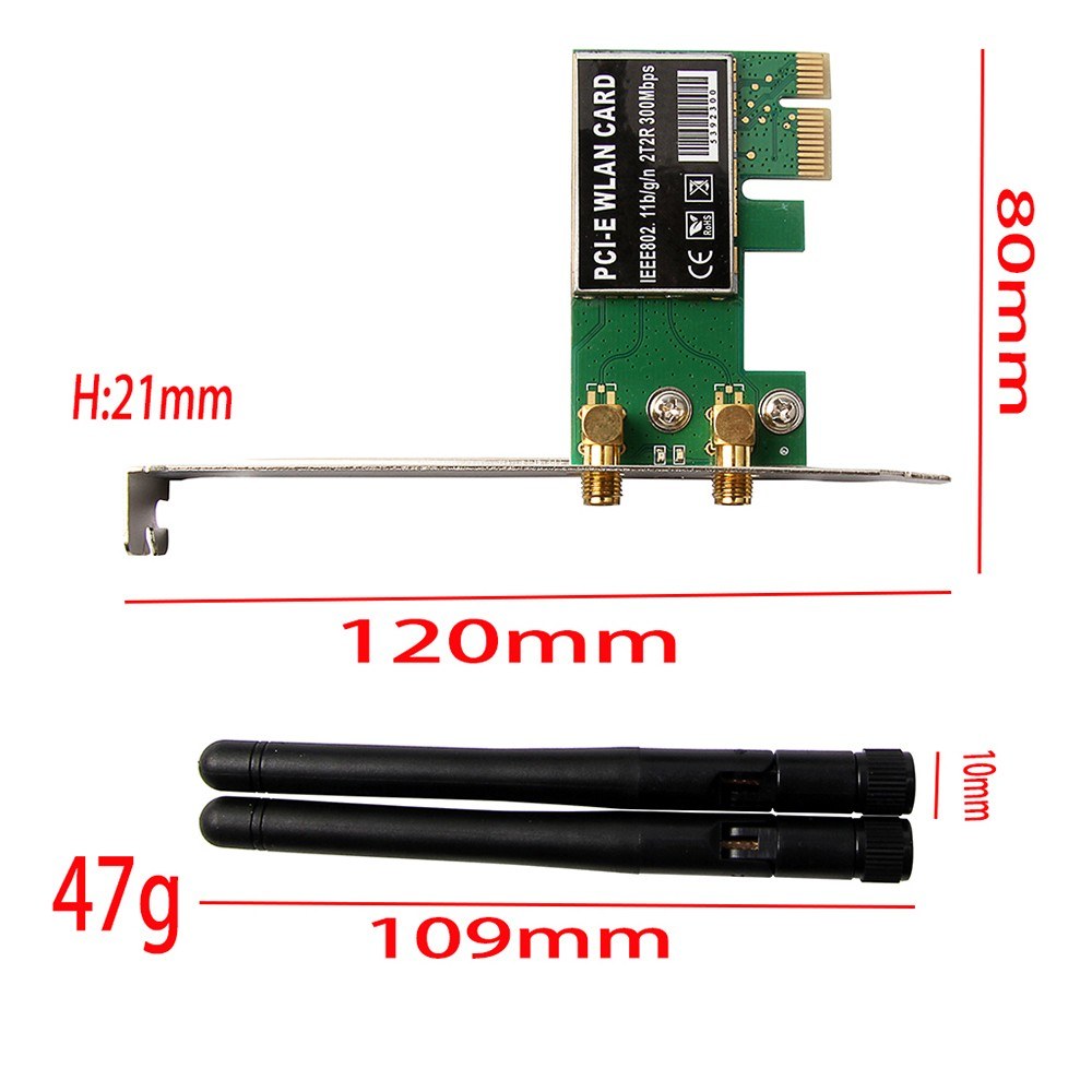 WiFi Card PCI-E Wireless AC 1200Mbps Dual Band Network Card WiFi Receiver Transmitter Network Signal Intensifier for Desktop PC Gaming - Green