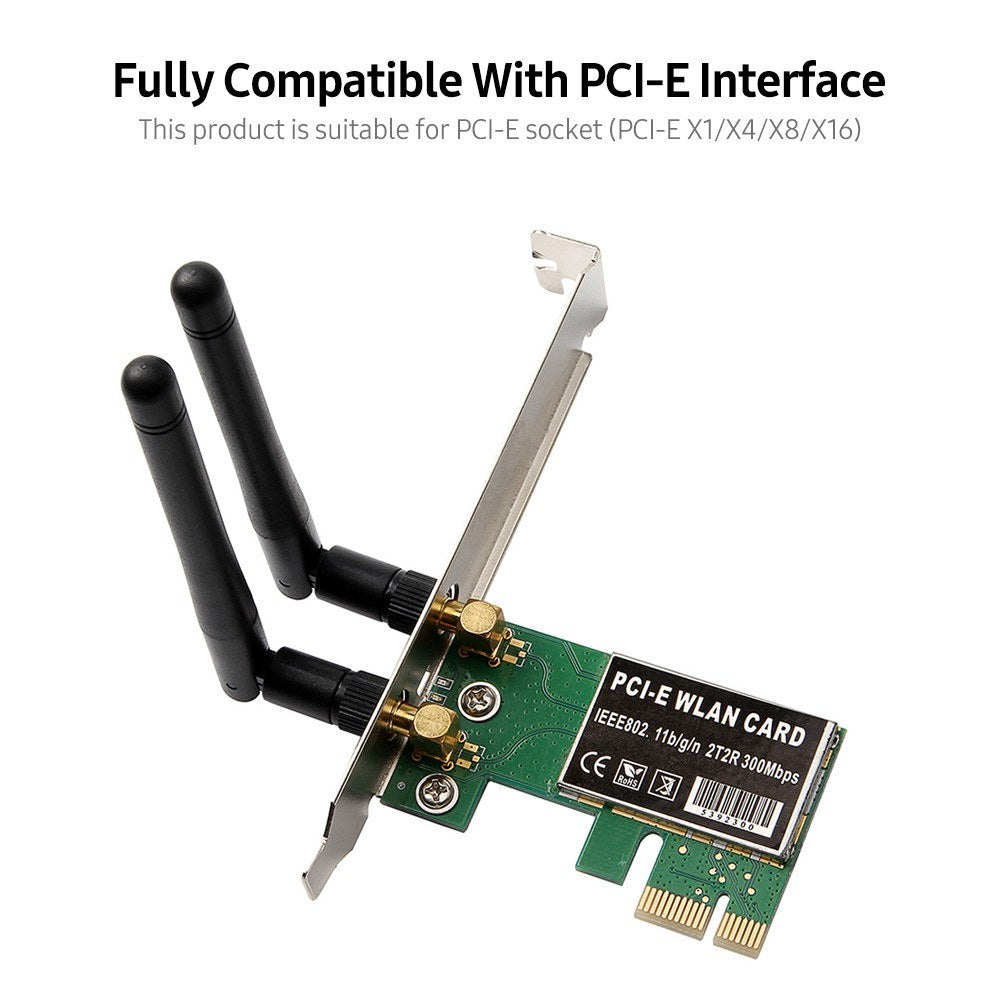 WiFi Card PCI-E Wireless AC 1200Mbps Dual Band Network Card WiFi Receiver Transmitter Network Signal Intensifier for Desktop PC Gaming - Green