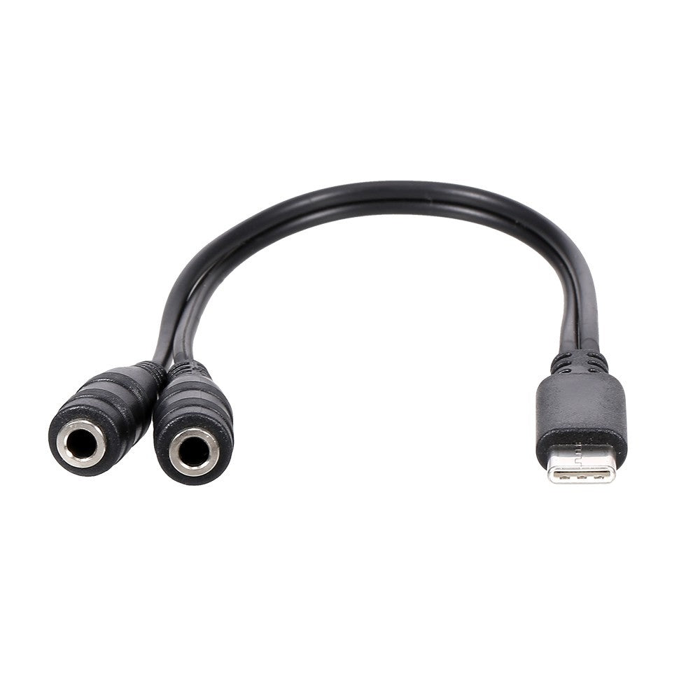 Type-C Male to Dual 3.5mm Female Headphone Adapter Cable 3.5mm AUX Audio Splitter Cable