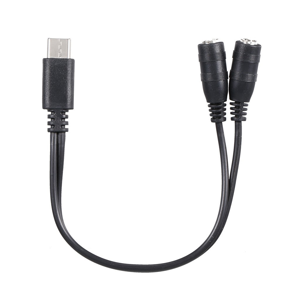 Type-C Male to Dual 3.5mm Female Headphone Adapter Cable 3.5mm AUX Audio Splitter Cable