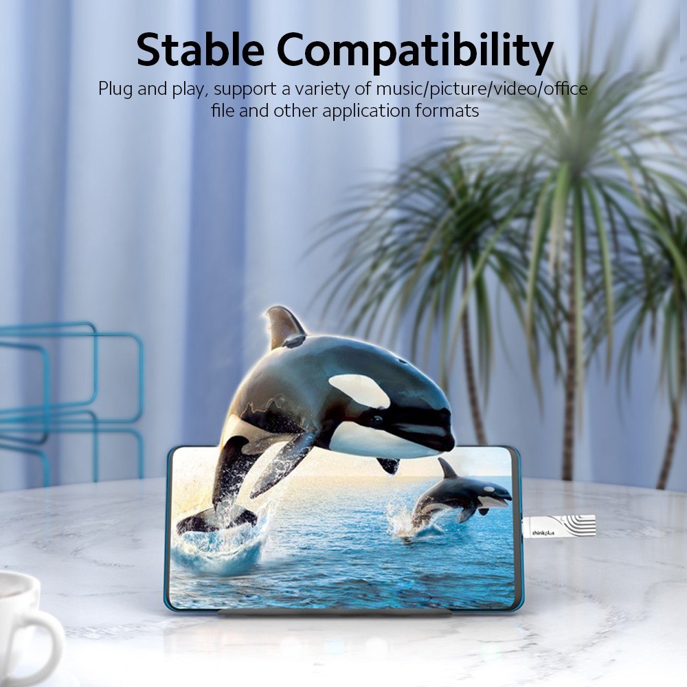 Lenovo Thinkplus USB C Flash Drive 32GB USB3.0 U Disk TPCU301 Dual-port Memory Stick for Tablet PC Laptop Computer - 32GB