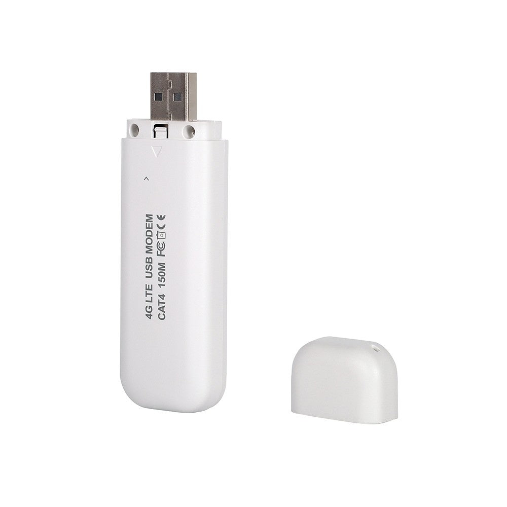 4G LTE USB Modem WiFi Dongle Mini Mobile WiFi Hotspot Router with SIM Card Slot 150Mbps DL 50Mbps UL Share Up to 10 WiFi Users - EU Version/White