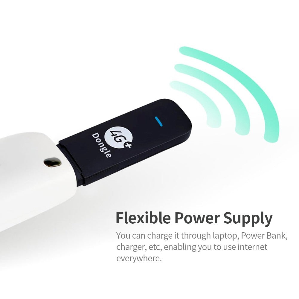 4G LTE USB Modem WiFi Dongle Mini Mobile WiFi Hotspot Router with SIM Card Slot 150Mbps DL 50Mbps UL Share Up to 10 WiFi Users - US Version/Black