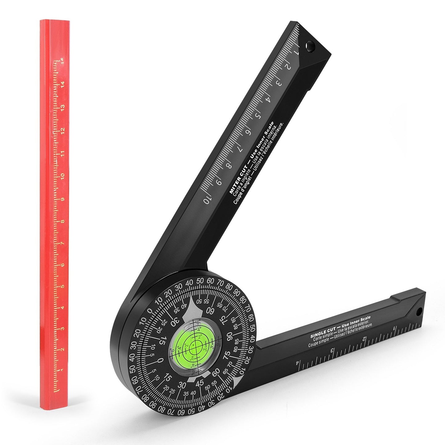 Miter Saw Protractor Woodworking Cutting Positioner Angle Gauge Protractor 360 Degree Horizontal Angle Finder Measurement Tool