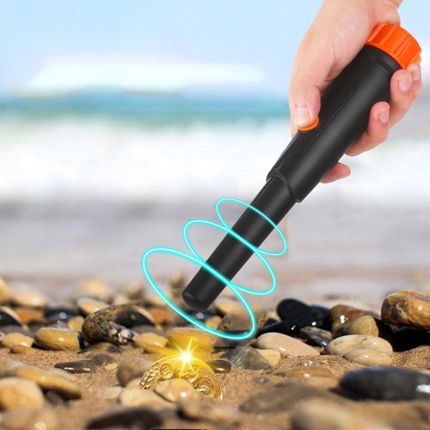 IP68 Waterproof Metal Detector Pinpointer Gold Detector Pinpointing Finder Accessory with LED Indicators for Treasure Hunting