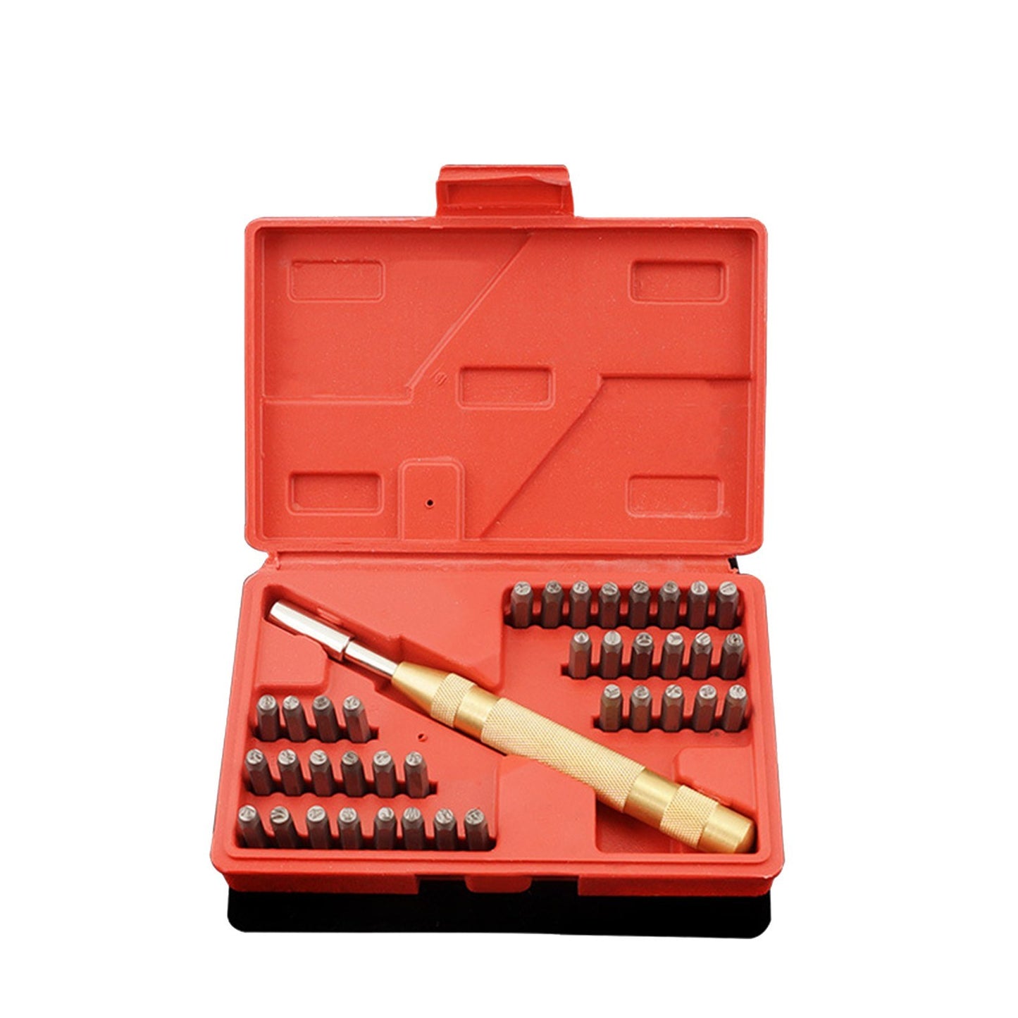 Leather Working Tools 38 Pcs Symbol Letter and Number Punch Set Metal Stamps Kit for Hand Sewing Stitching Stamping Set and Saddle Making