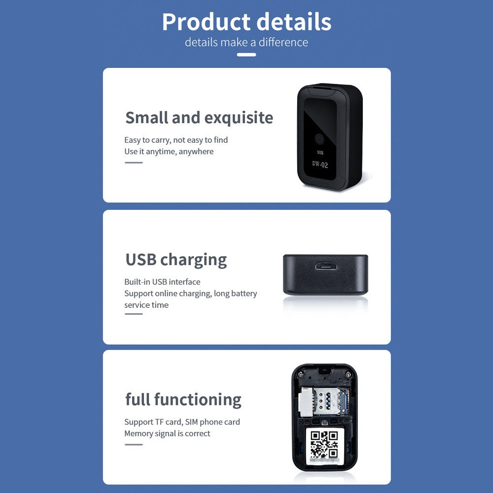 Mini Portable Locator Anti-lost Trackers for Elderly Children Pets Global Position System Multi-function Locator Support APP Remotes Monitoring Automatic Voice Callback WiFi LBS Dual Position SOS Alarm Locator