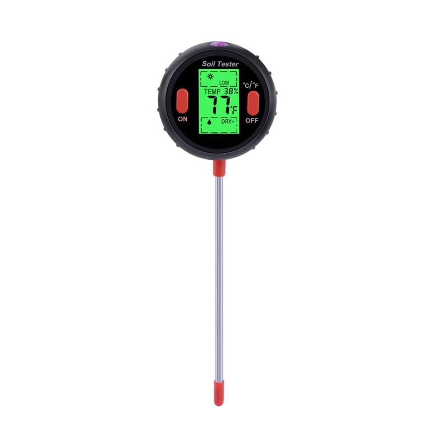 JHL9918 Soil PH Meter Digital Plant Temperature Soil Moisture Tester Intensity Backlit LCD Display Soil Test Meter for Gardening Farming